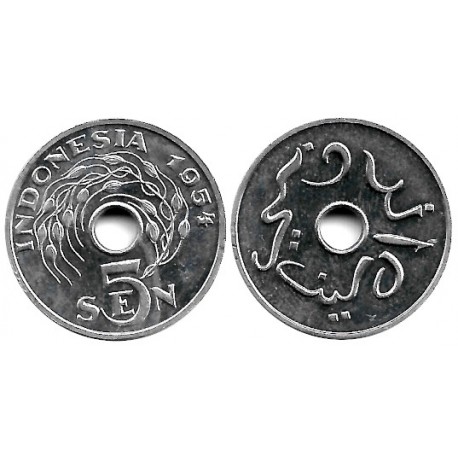(5) Indonesia. 1954. 5 Sen (SC)