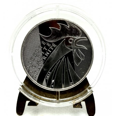 Francia. 2014. 10 Euro (Proof) (Plata) Gallo