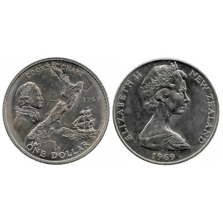 (40.1) Nueva Zelanda. 1969. 1 Dollar (EBC)