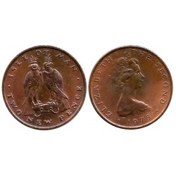 (21) Isla de Man. 1975. 2 New Pence (SC)