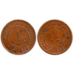 Cooperativa Obrera Manresana. 1 Peseta (BC)