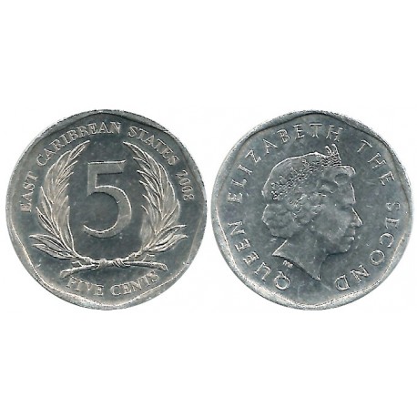 (36) Estados Orientales Caribeños. 2005. 5 Cents (SC-)