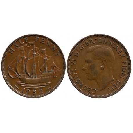 (868) Gran Bretaña. 1952. Half Penny (MBC-)