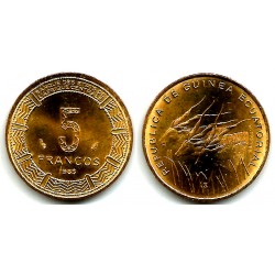 (62) Guinea Ecuatorial. 1985. 5 Francs (SC)