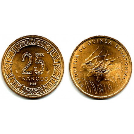 (60) Guinea Ecuatorial. 1985. 25 Francs (SC)