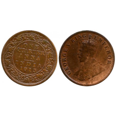 (512) India Británica. 1913. Quarter Anna (MBC)