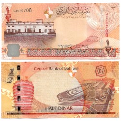 (25) Bahrain. 2006. ½ Dinar (SC-) Leves manchas