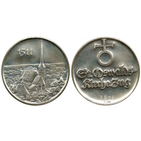 Medalla Conmemorativa de la Iglesia de San Osvaldo, en Zug, Suiza (EBC) (Plata)