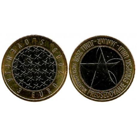 Eslovenia. 2008. 3 Euro (SC-) Presidencia UE