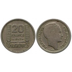 (91) Algeria. 1949. 20 Francs (MBC-)