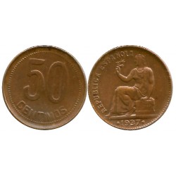 España (II República). 1937*(3-6). 50 Céntimos (MBC+)
