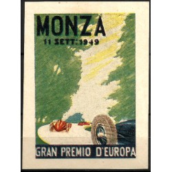 Viñeta Conmemorativa del Gran Premio de Europa. Monza. Año 1949 (Nuevo, con señal de fijasellos)
