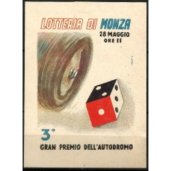 Viñeta Conmemorativa Lotteria di Monza. 3º Gran Premio dell Autodromo (Nuevo, con señal de fijasellos)
