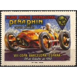Viñeta Conm. X Gran Premio Peña Rhin. Año 1950 (Nuevo, con señal de fijasellos)