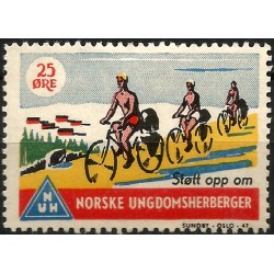 Viñeta Conm. de Albergues Juveniles Noruegos (Nuevo, con señal de fijasellos)