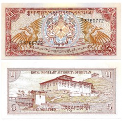 (14) Bhutan. 1985. 5 Ngultrum (SC)