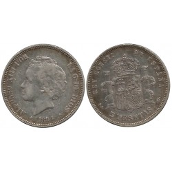 Alfonso XIII. 1894*(18-94)- 5 Pesetas (BC+) (Plata) Ceca de Madrid PG-V