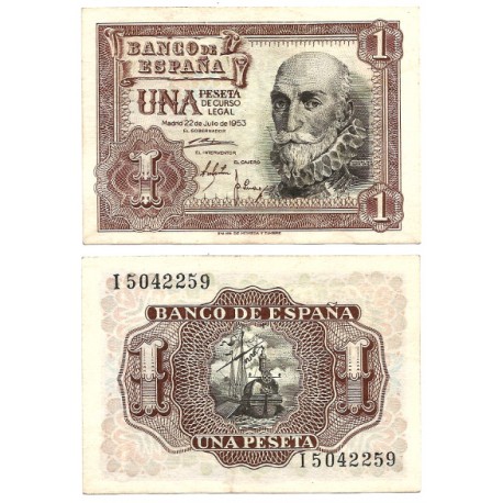 Estado Español. 1953. 1 Peseta (EBC-) Serie I