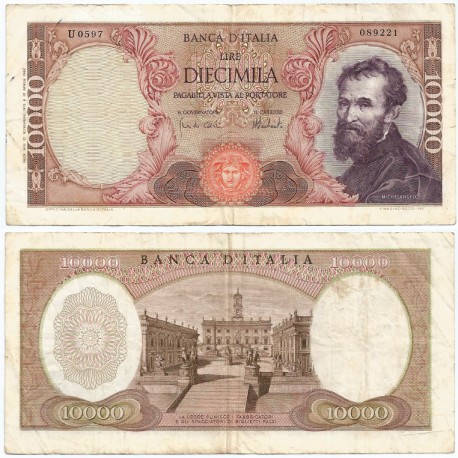 (97f) Italia. 1973. 10000 Lira (MBC/MBC-)