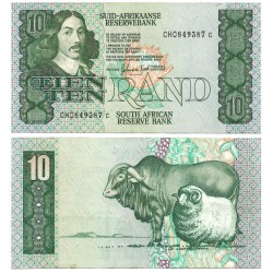 (120d) Sudáfrica. 1978-93. 10 Rand (MBC+) Leves manchas