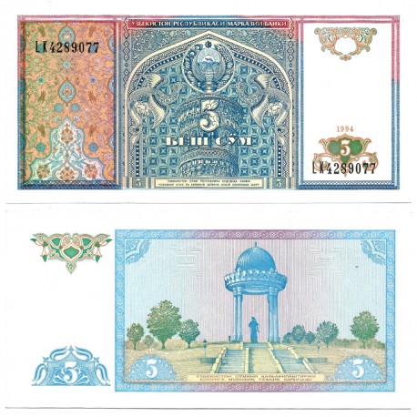 (75) Uzbekistán. 1994. 5 Som (SC)