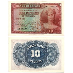España. 1935. 10 Pesetas (EBC) Serie A