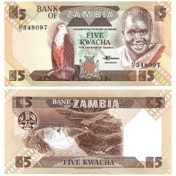 (25d) Zambia. 1980-88. 5 Kwacha (SC)