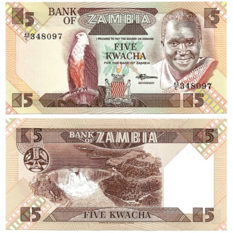 (25d) Zambia. 1980-88. 5 Kwacha (SC)