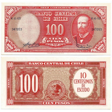 (127a) Chile. 1960-61. 10 Centesimos de Escudo (SC)