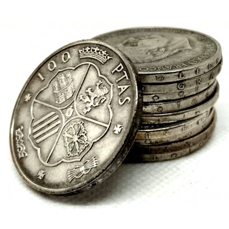 Estado Español. 1966. Lote de 10 Monedas de 100 Pesetas (BC/MBC) (Plata)