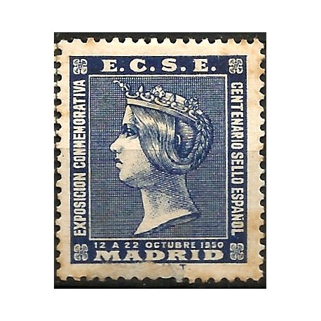 Viñeta Conm. Exposición del Centenario del Sello Español. Madrid. Año 1950 (Nuevo, con señal de fijasellos)