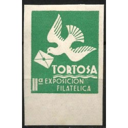 Viñeta Conm. II Exposición Filatélica. Tortosa (Nuevo, con señal de fijasellos)