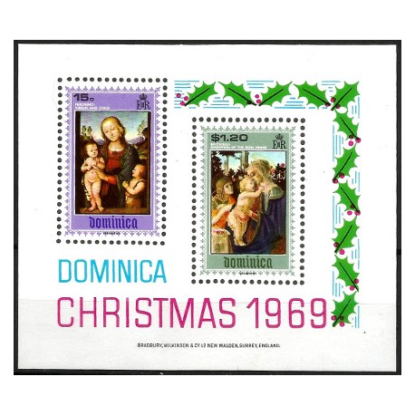 Dominica. 1969. Hoja Conmemorativa (Nuevo) Navidad