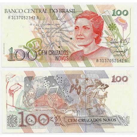 (220a) Brasil. 1989. 100 Cruzados Novos (SC)