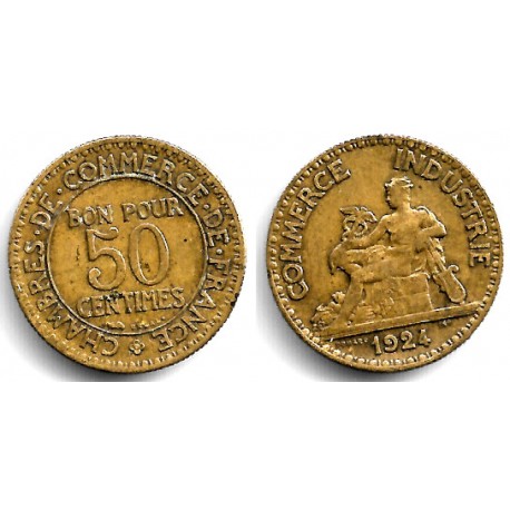 (884) Francia. 1924. 50 Centimes (MBC-)