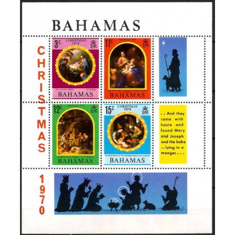 Bahamas. 1970. Hoja Conmemorativa (Nuevo) Navidad