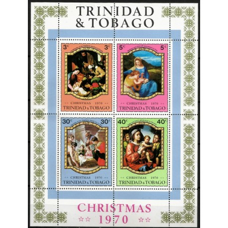 Trinidad y Tobago. 1970. Hoja Conmemorativa (Nuevo) Navidad