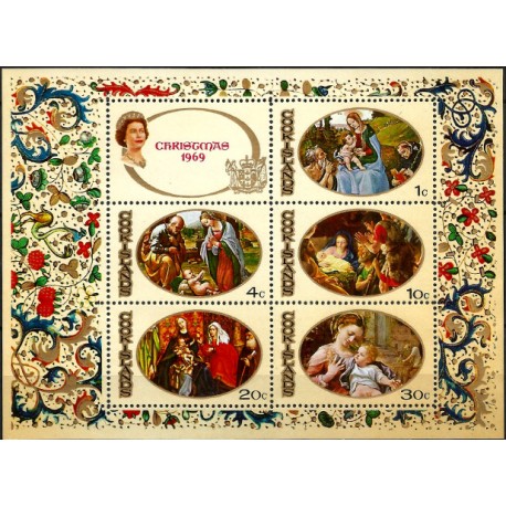 Islas Cook. 1969. Hoja Conmemorativa (Nuevo) Navidad