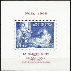 Ruanda. 1969. Hoja Conmemorativa (Nuevo) Navidad