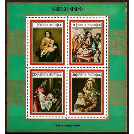 Samoa i Sisifo. 1969. Hoja Conmemorativa (Nuevo) Navidad