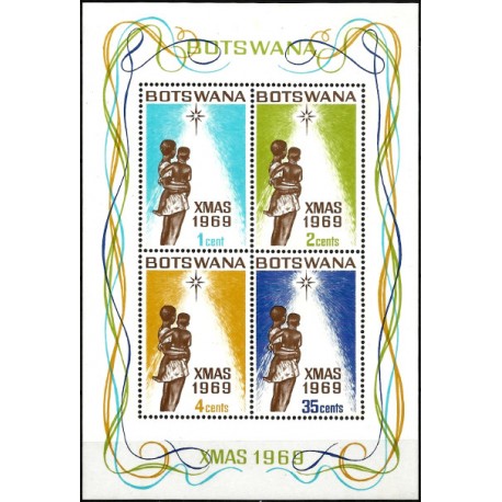 Botswana. 1969. Hoja Conmemorativa (Nuevo) Navidad
