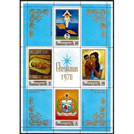 Samoa i Sisifo. 1970. Hoja Conmemorativa (Nuevo) Navidad