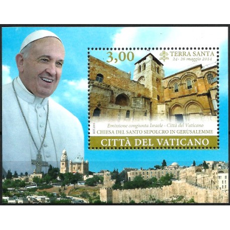 Ciudad del Vaticano. 2014. Hoja Conmemorativa (Nuevo) Emisión Conjunta Israel-Vaticano