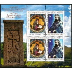 Ciudad del Vaticano. 2015. Hoja Conmemorativa (Nuevo) Gregorio di Narek y Ignazio Maloyan