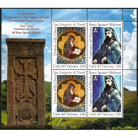 Ciudad del Vaticano. 2015. Hoja Conmemorativa (Nuevo) Gregorio di Narek y Ignazio Maloyan