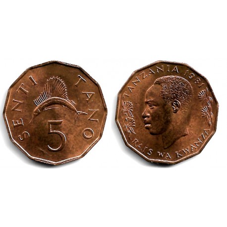 (1) Tanzania. 1981. 5 Senti (SC)
