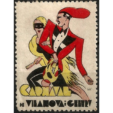 Viñeta Conm. Carnaval. Vilanova i la Geltrú (Nuevo, con señal de fijasellos)