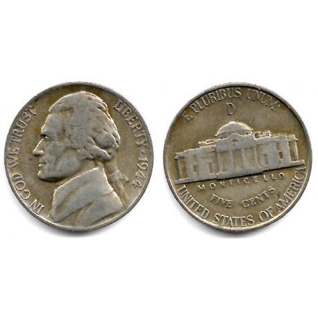 (192a) Estados Unidos de América. 1944(D). 5 Cents (BC)