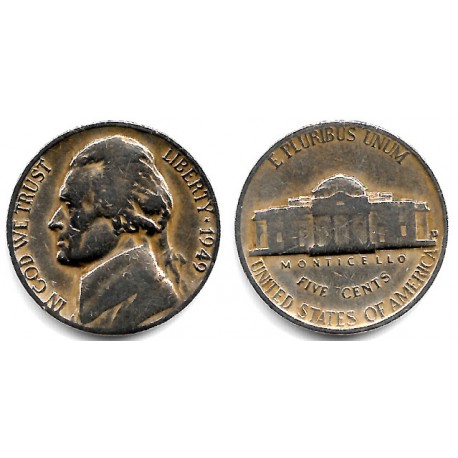 (A192) Estados Unidos de América. 1949(D). 5 Cents (BC)