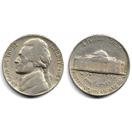 (A192) Estados Unidos de América. 1953(D). 5 Cents (BC)